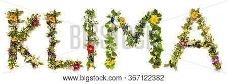 Flower And Blossom Letter Building Word Klima Means Climate