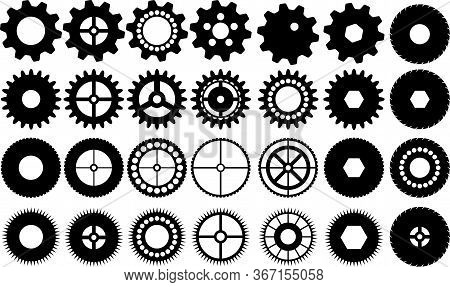 Isolated Gears And Cogs Icon Set - Vector Illustration