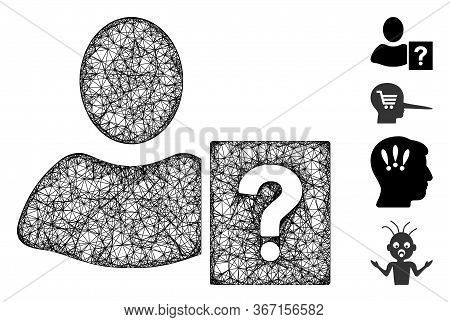 Mesh User Helpbook Web Icon Vector Illustration. Model Is Based On User Helpbook Flat Icon. Network 