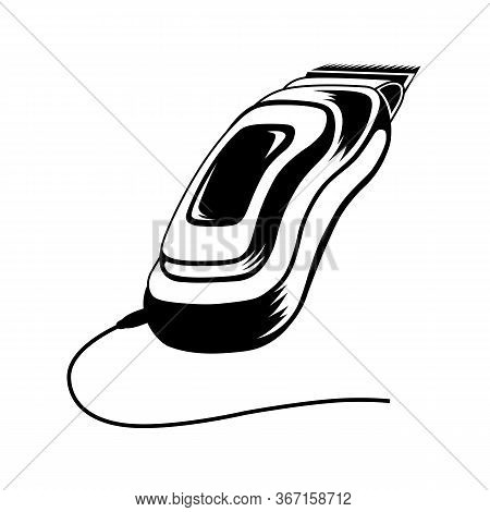 Hair Clipper In Black And White. Vector