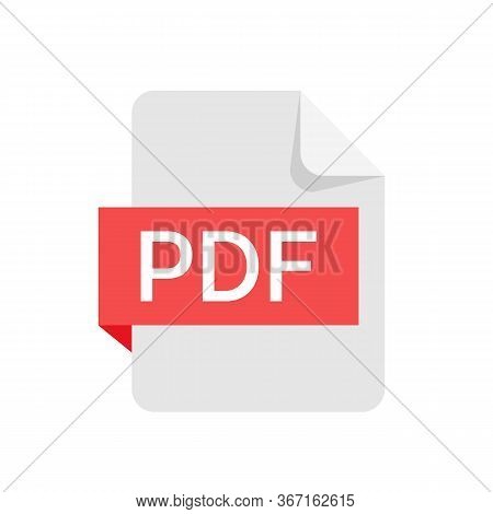 Pdf Format File Isolated On White Background. Pdf Icon. Vector Stock