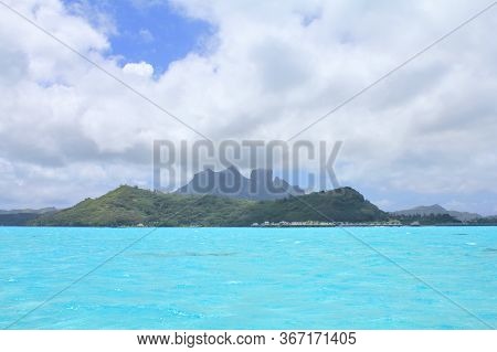 View From Sea On Mount Otemanu On Bora Bora Island. French Polynesia