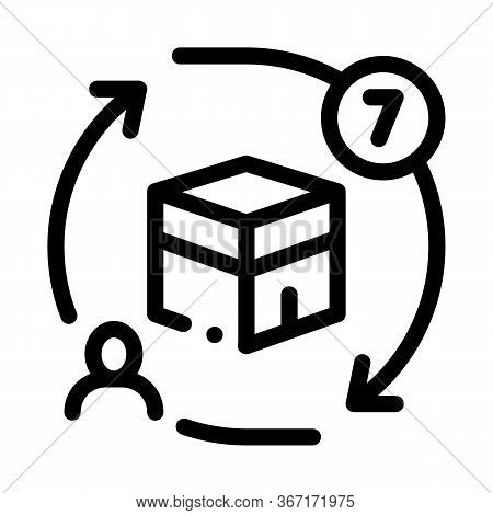Sevenfold Tour Around Kaaba Icon Vector. Sevenfold Tour Around Kaaba Sign. Isolated Contour Symbol I