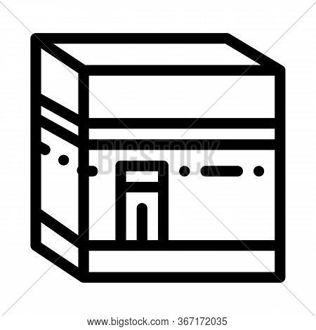 Kaaba Shrine Icon Vector. Kaaba Shrine Sign. Isolated Contour Symbol Illustration
