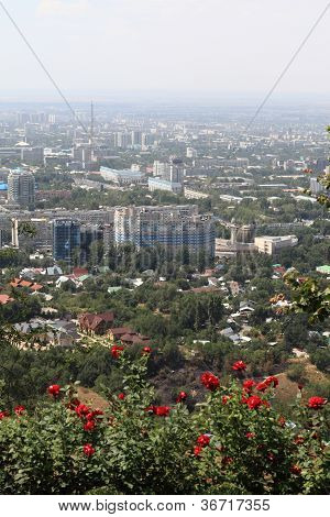 Vue sur Almaty de Mont