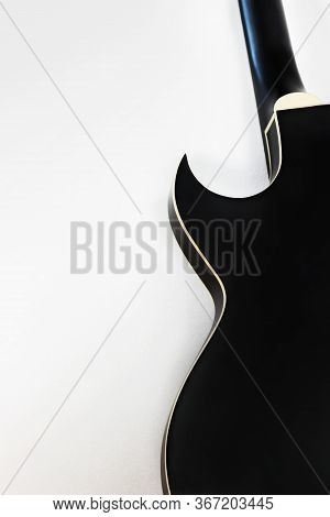 Black Electric Rock Guitar Smooth Shape Silhouette