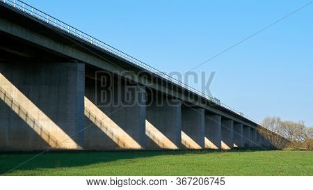 Bridge On The A2 Motorway Between Hohenwarthe And Magdeburg In Germany