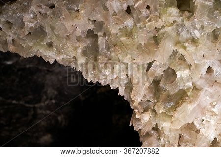 Gypsum Crystals In A Cave In The Thuringian Forest In Germany