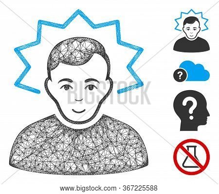 Mesh Inventor Web Icon Vector Illustration. Carcass Model Is Based On Inventor Flat Icon. Mesh Forms