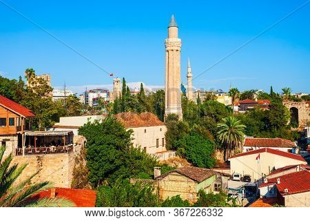 The Alaaddin Mosque Or Yivli Minare Mosque In Antalya Old Town Or Kaleici In Turkey