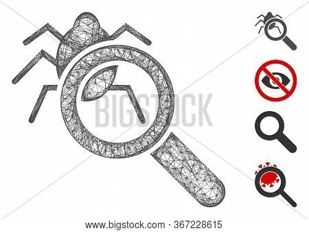 Mesh Debugger Explorer Web Symbol Vector Illustration. Carcass Model Is Based On Debugger Explorer F