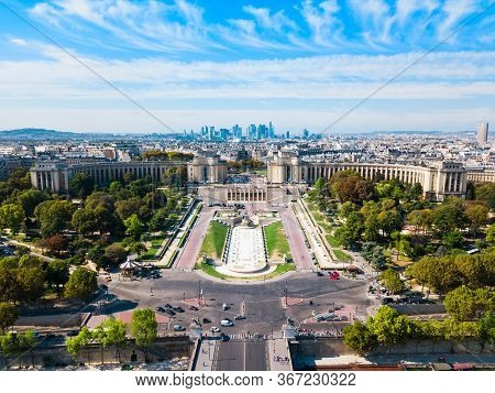 Palais De Chaillot Is A Building At The Top Of The Chaillot Hill In The Trocadero Area In Paris, Fra