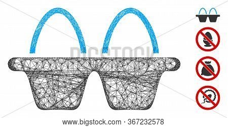 Mesh Egg Pack Web Icon Vector Illustration. Model Is Based On Egg Pack Flat Icon. Network Forms Abst