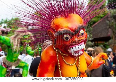 Ubud, Bali - March 04, 2011: Ogoh-ogoh Statues At The Ngrupuk Parade In Bali Island In Indonesia