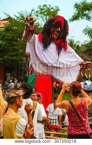 Ubud, Bali - March 04, 2011: Ogoh-ogoh Statues At The Ngrupuk Parade In Bali Island In Indonesia