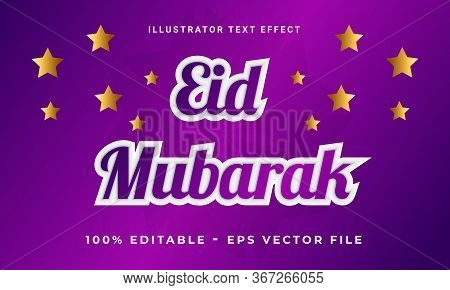 Eid Mubarak Editable Text Effect Template With 3d Typestyle