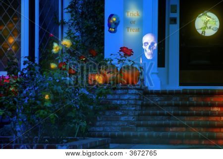 Nat ydre af Halloween hus