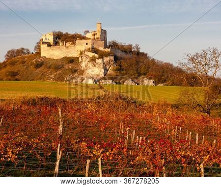 Falkenstein Castle in autumn, Austria