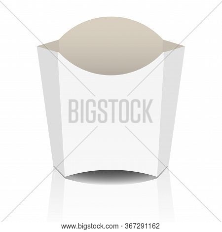 Box For French Fries On White Background. Mock Up. Vector Illustration