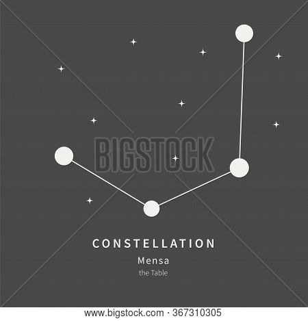 The Constellation Of Mensa. The Table Mountain - Linear Icon. Vector Illustration Of The Concept Of 