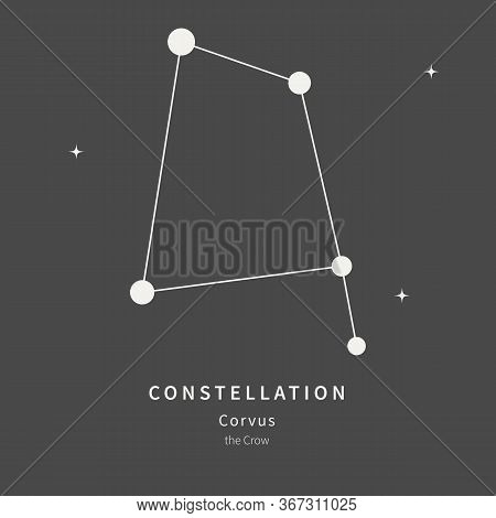 The Constellation Of Corvus. The Crow - Linear Icon. Vector Illustration Of The Concept Of Astronomy