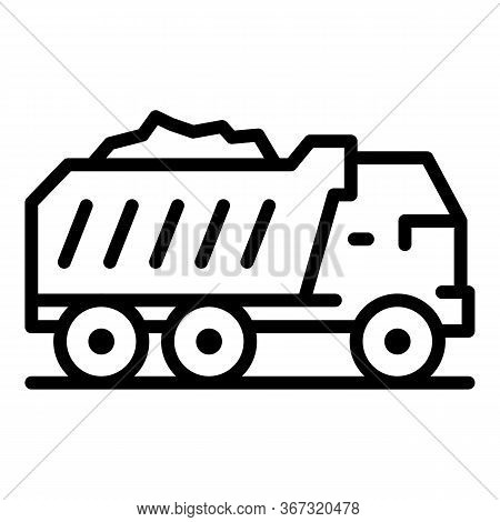 Full Sand Tipper Icon. Outline Full Sand Tipper Vector Icon For Web Design Isolated On White Backgro