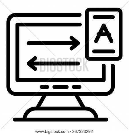 Computer Language Translator Icon. Outline Computer Language Translator Vector Icon For Web Design I