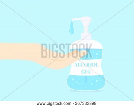 Hand Sanitizer Bottle Icon, Washing Gel. Waterless Hand Cleaner. Handwashing. Wash Your Hands Concep
