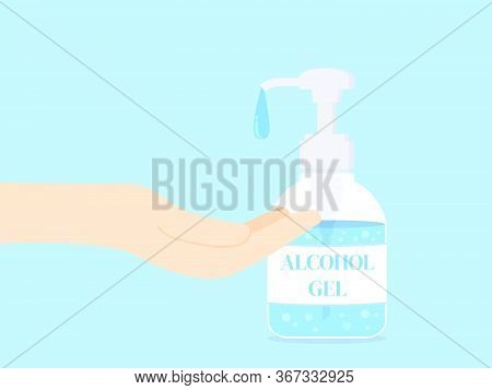 Hand Sanitizer Bottle Icon, Washing Gel. Waterless Hand Cleaner. Handwashing. Wash Your Hands Concep