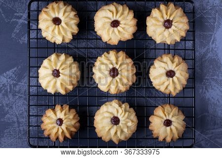 Kurabiye Cookies On The Pastry Lattice. Top View