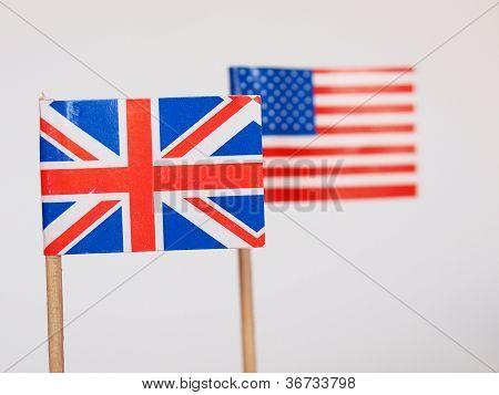 British and American flags