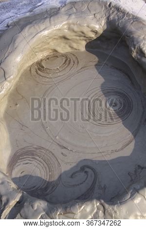Mud Circles In Mud Volcano In Romania