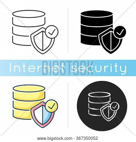 Datacenter Security Icon. Digital Encryption. Big Data Protection. Web Hosting Safety. Information S
