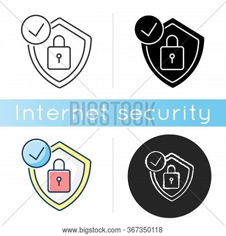 Antivirus Icon. Digital Encryption. Personal Data Protection. Padlock And Shield. Cybersecurity Tech
