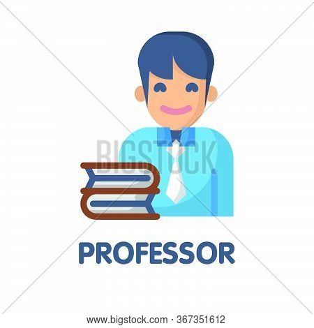 Icon Professor In Flat Style Design  Illustration On White Background