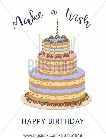 Happy Birthday Vector Concept. Birthday Celebration. Greeting Card, Poster, Banner Happy Birthday. V