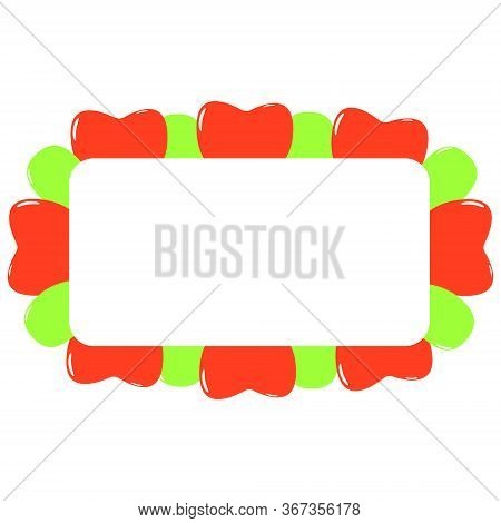 Colourful Hearts Frame With Balloons. Invitation Border.