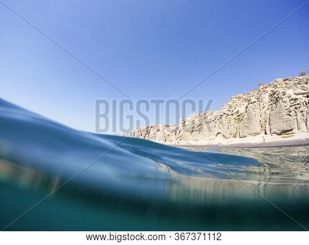 vlyhada beach underwater, Santorini, Greece