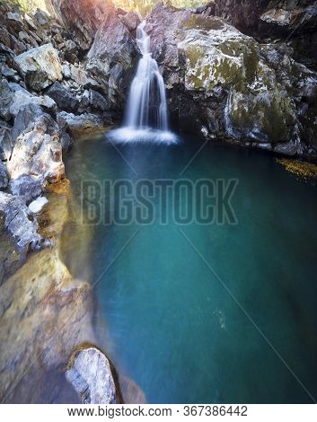Waterfall In The Alps Morteratsch