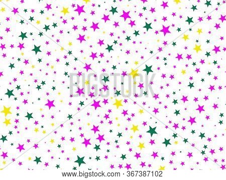 White Background Texture With Multicolored Large And Small Asterisks