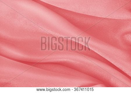 Rose Gold Fabric Cloth Texture For Background And Design Art Work, Beautiful Crumpled Pattern Of Sil