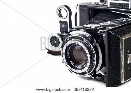 Konstantinovka, Ukraine - December 23, 2016: The Moskva-2 (mockba-2 In Cyrillic) Is A Medium Format 