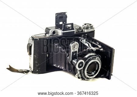 Konstantinovka, Ukraine - December 23, 2016: The Moskva-2 (mockba-2 In Cyrillic) Is A Medium Format 