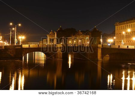 Saint Petersburg, starý most Kalinkin a řeky Fontanka