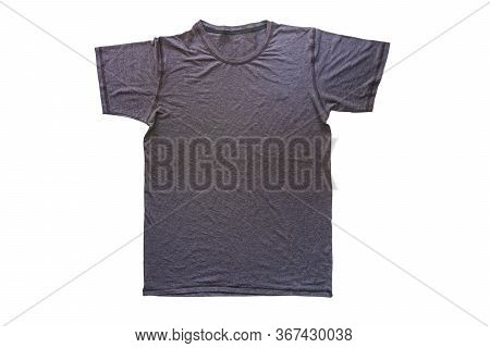 Gray Tshirt Template Ready For Your Own Graphics, T-shirt Design Fashion Concept, Closeup Of Man And