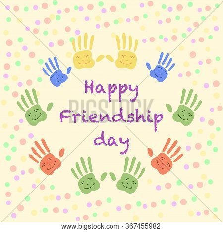Colorful Friendship Day Palm In Beautiful Style
