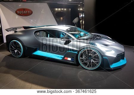 Paris, Ile De France / France - October 07 2018 : Mondial Paris Motor Show Bugatti Divo