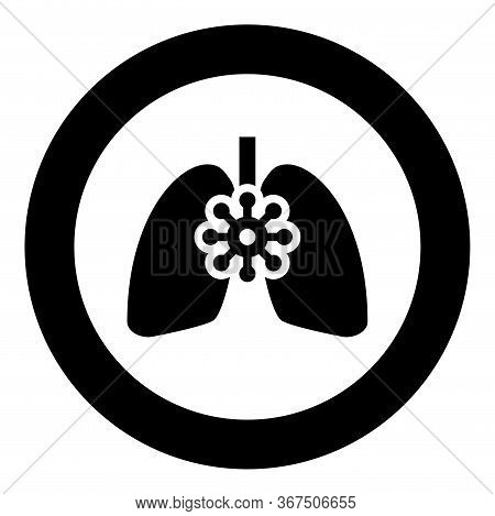 Coronavirus Damaged Lungs Virus Corona Atack Eating Lung Concept Covid 19 Infected Tuberculosis Icon