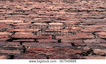 Red Brick Wall Texture For Interior Design. Brick Wall For Background.
