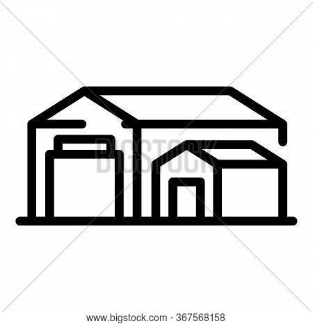 Fish Farm Warehouse Icon. Outline Fish Farm Warehouse Vector Icon For Web Design Isolated On White B